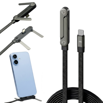 The Viral 240W Type C to C Cable with 360 Degree Aluminum Stand