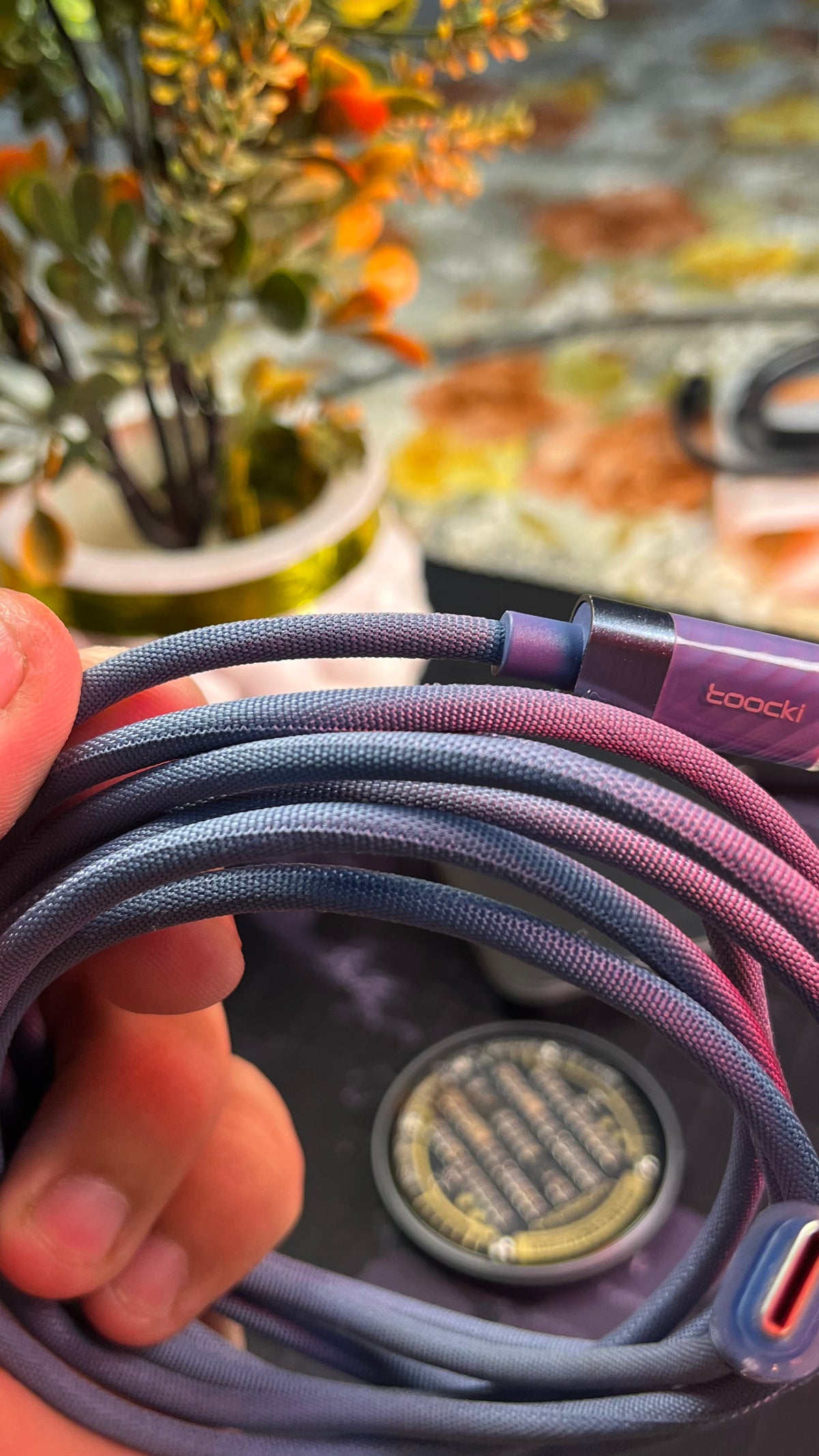 Toocki 100W Digital Display Type-C to Type-C Fast Charging Cable – 2 Meter