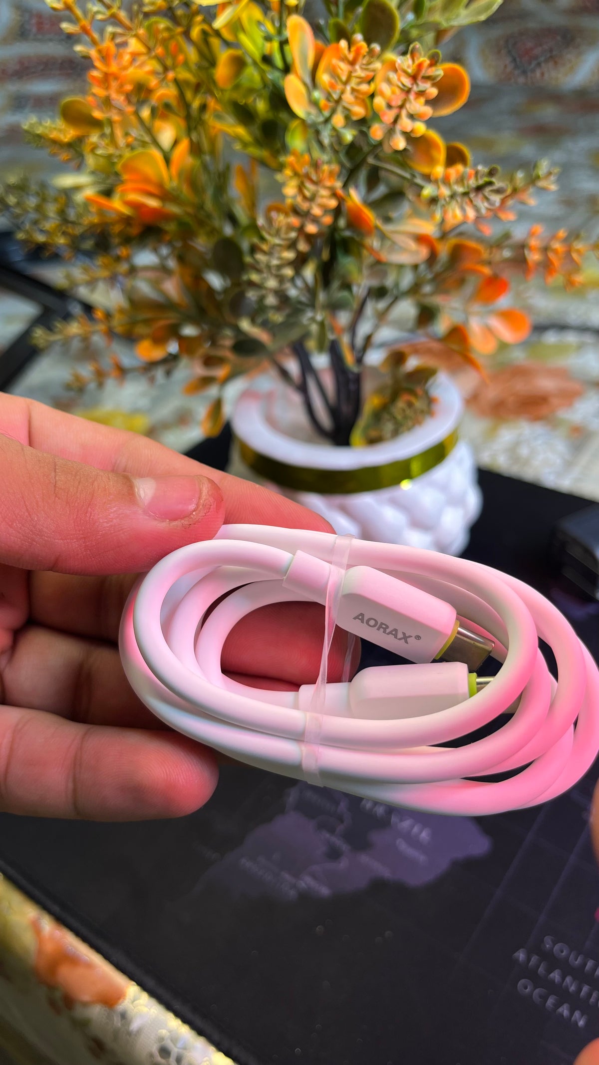 AORAX Soft Silicone Type-C to Type-C Fast Charging Data Cable – 1 Meter