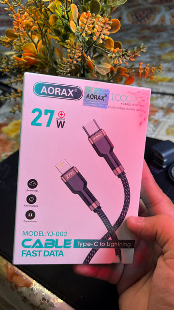 AORAX 27W Type-C to Lightning Fast Charging Data Cable – 1 Meter