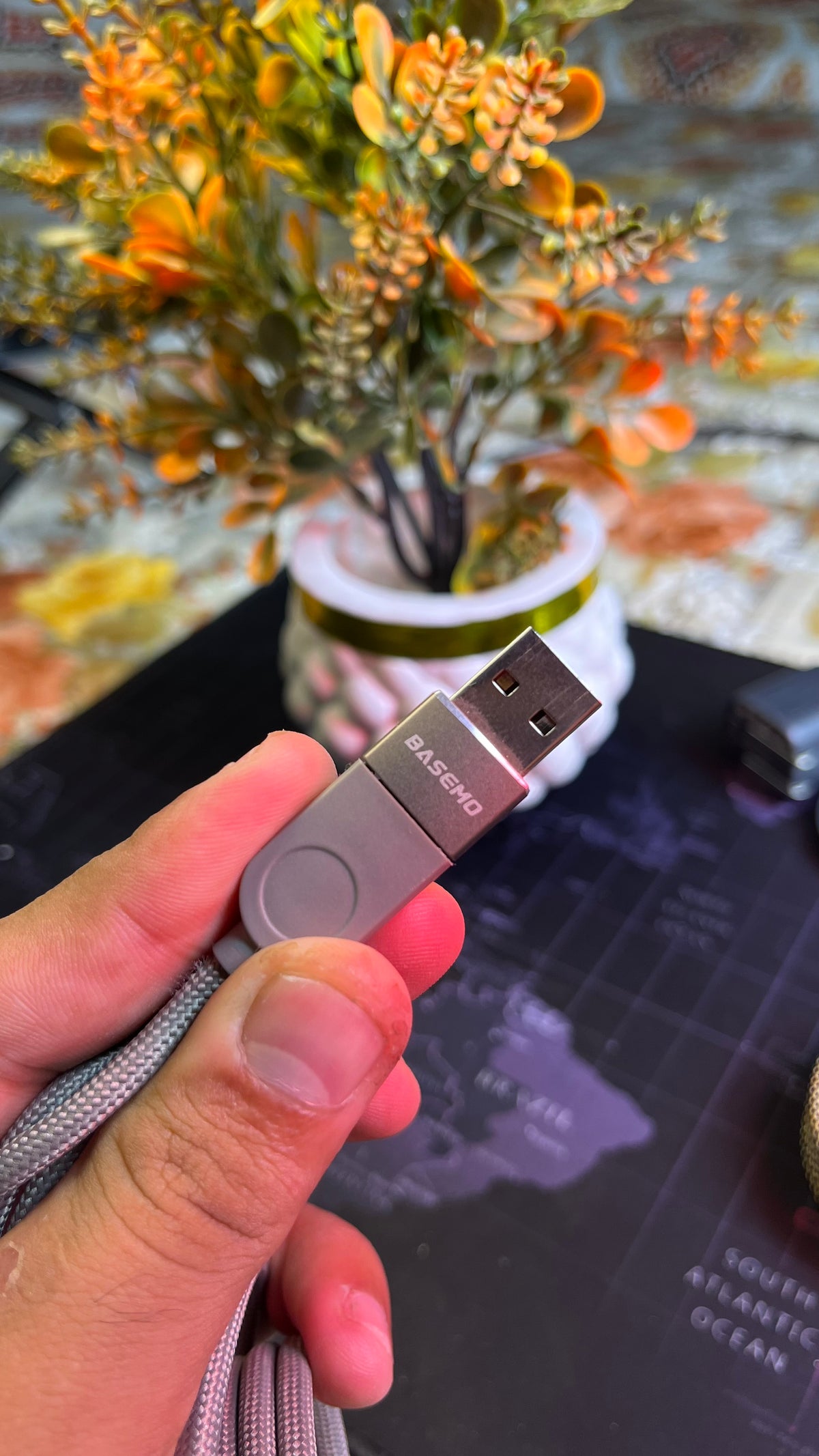 BASEMO 240W 4-in-1 Magnetic Foldable Fast Charging Cable – USB to Type-C, Lightning & Type-C