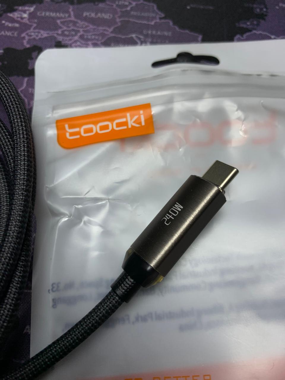 TOOCKI USB C Cable 2 Meter 240W Fast Charging Cable for iPhone, iPad, MacBook, Laptop, 4K Screen Monitoring & 480Mbps Data Transfer